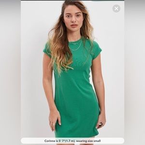 AE Hey Baby Tee Mini Dress | XS | Green
